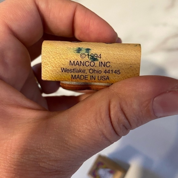 Easter Spring Bunnies  Egg Wooden Rubber Craft Stamps Lot Of 3 Vintage 1… - Picture 5 of 7